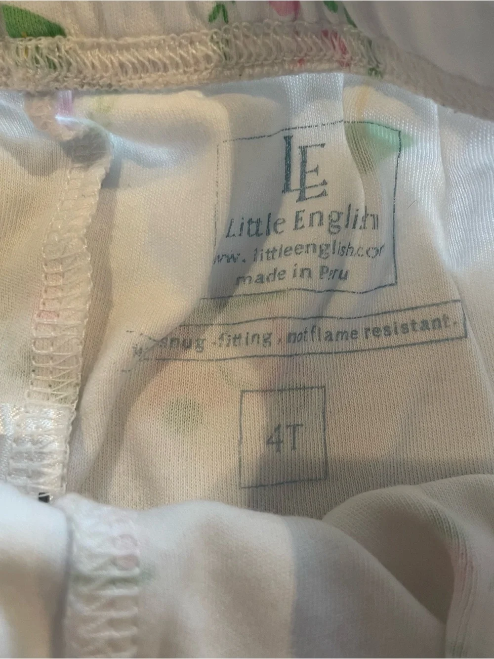 Little English Ruffled Printed Cotton Pajama Set Pink Golf - Size 4T
